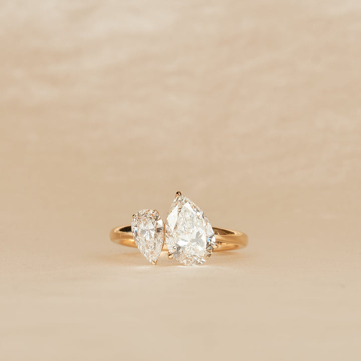 Léa – Birnenförmiger Toi et Moi Labor-Diamantring – 18 Karat Gold – 2,72 ct