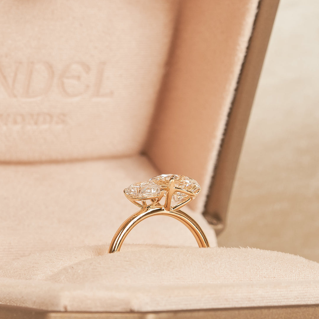 Léa – Birnenförmiger Toi et Moi Labor-Diamantring – 18 Karat Gold – 2,72 ct
