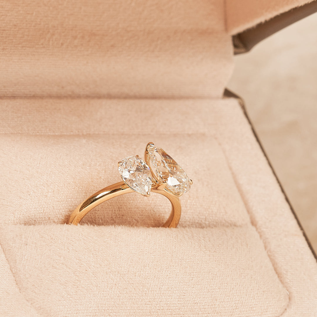 Léa – Birnenförmiger Toi et Moi Labor-Diamantring – 18 Karat Gold – 2,72 ct