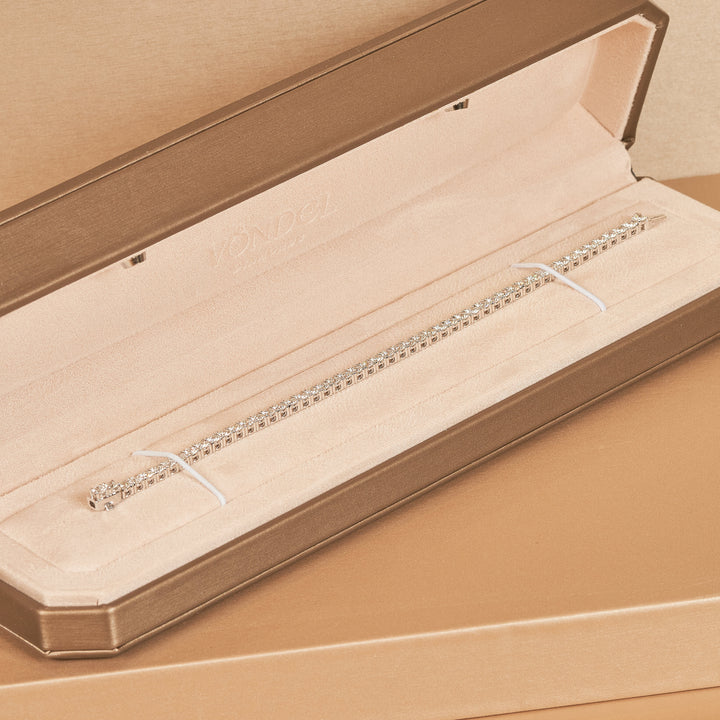 Chris - In Stock - Classic Lab Grown Diamond Tennis Bracelet - 18K White Gold