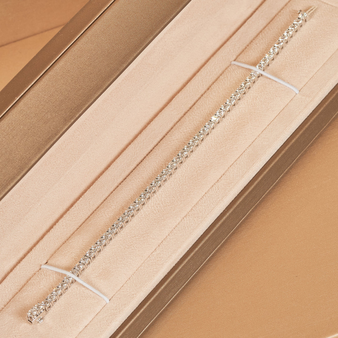 Chris - In Stock - Classic Lab Grown Diamond Tennis Bracelet - 18K White Gold