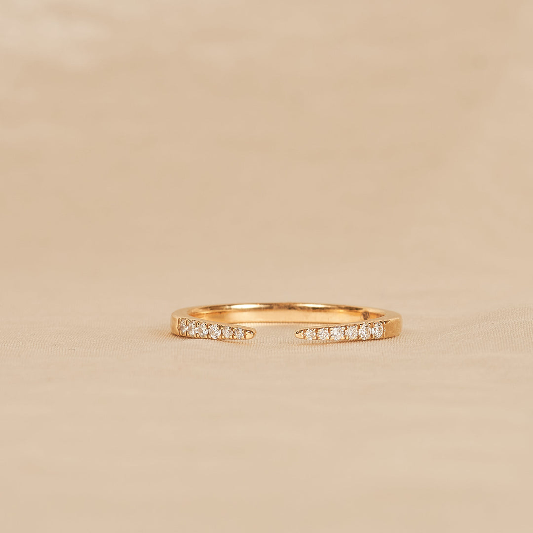 Ester - Open Lab Grow Diamond Row Ring with Round Brilliants - 18K Yellow Gold - 0,11 ct