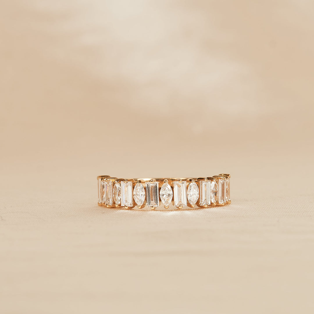 Baguette and Marquise Ring - 18K Yellow Gold - 1.27 ct