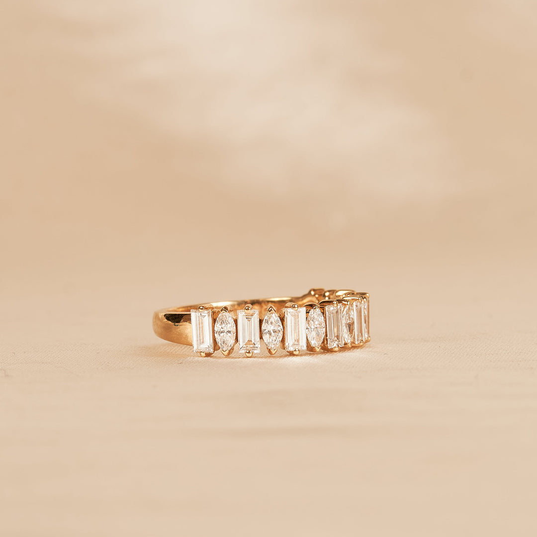 Baguette and Marquise Ring - 18K Yellow Gold - 1.27 ct