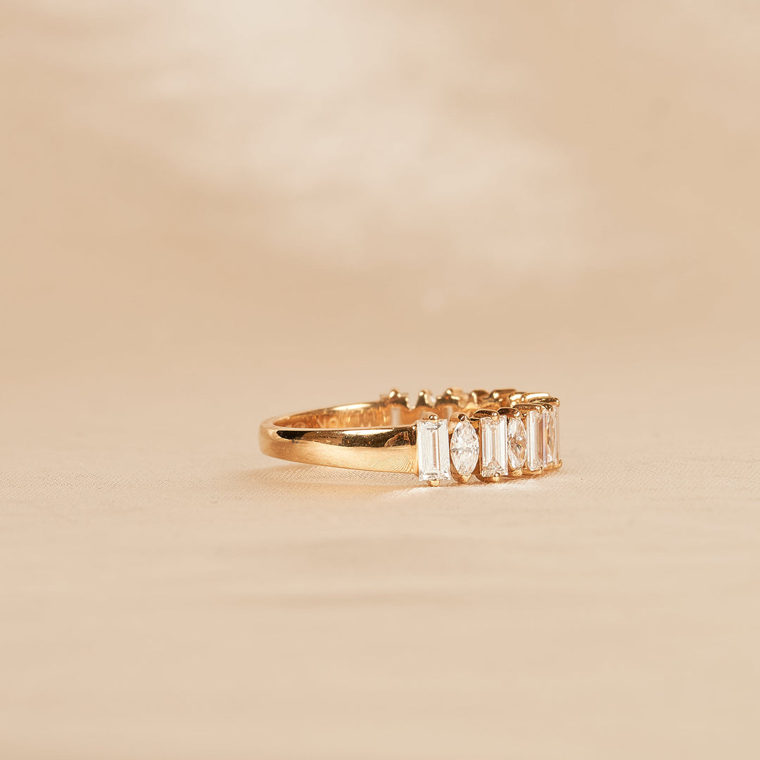 Baguette and Marquise Ring - 18K Yellow Gold - 1.27 ct