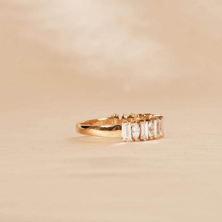 Baguette and Marquise Ring - 18K Yellow Gold - 1.27 ct