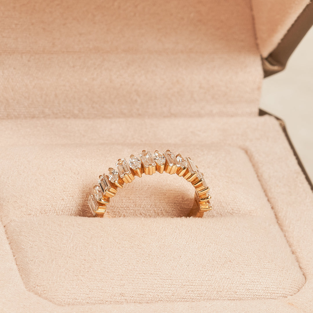 Baguette and Marquise Ring - 18K Yellow Gold - 1.27 ct