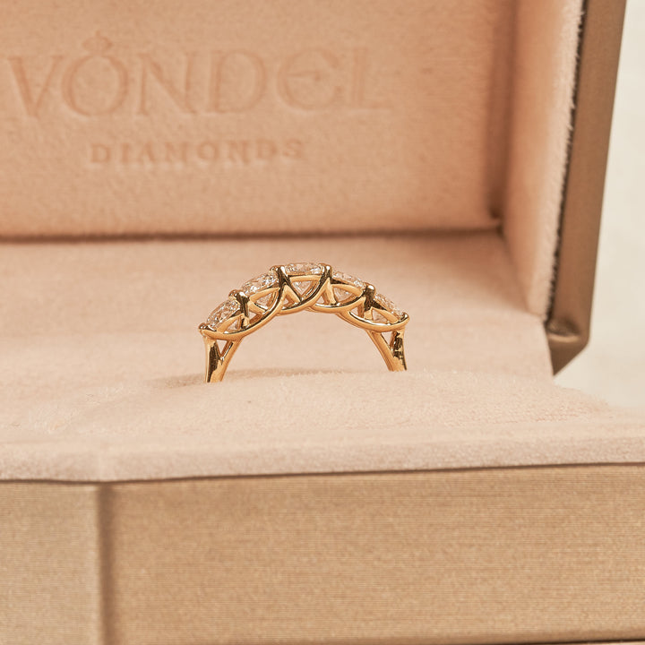 Jaimy - Round Brilliant Five Lab Grown Diamonds Row Ring - 18K Yellow Gold - 1,46 ct