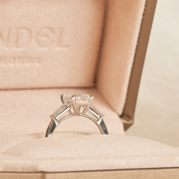 Emerald Baguette Trilogyy Ring - 18k White Gold - 2.72 ct