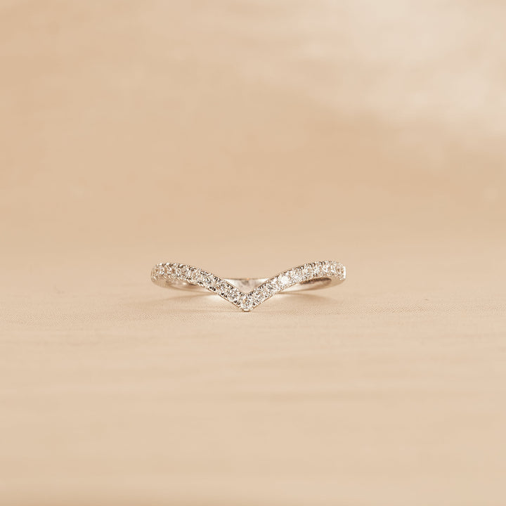 V-shaped Diamond Ring half set - 18K Yellow Gold - 0.56 ct