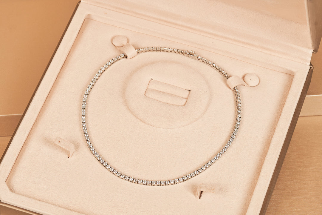 Diamanten Tennis Collier 42 cm - 18K Goud - 14 ct Lab Diamant