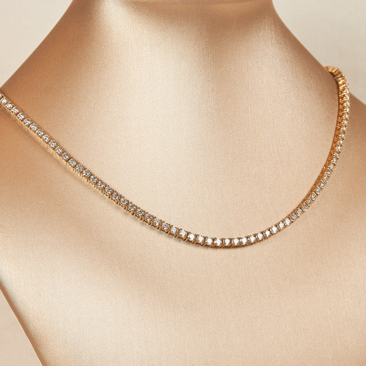 Paige - In Stock - Tennis Choker Lab Grown Diamond Necklace - 18K Gold - 8,00 ct