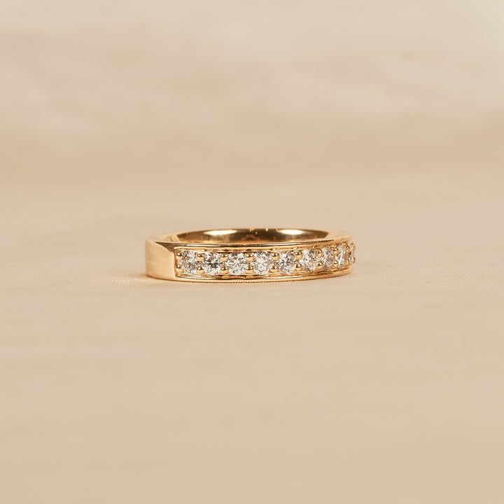 Marly Ring - Half Pave Wide Ring
