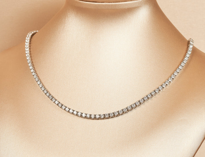 Celine - In Stock - Lab Grown Diamond Tennis Necklace 42 cm - 18K Gold - 6,88 ct
