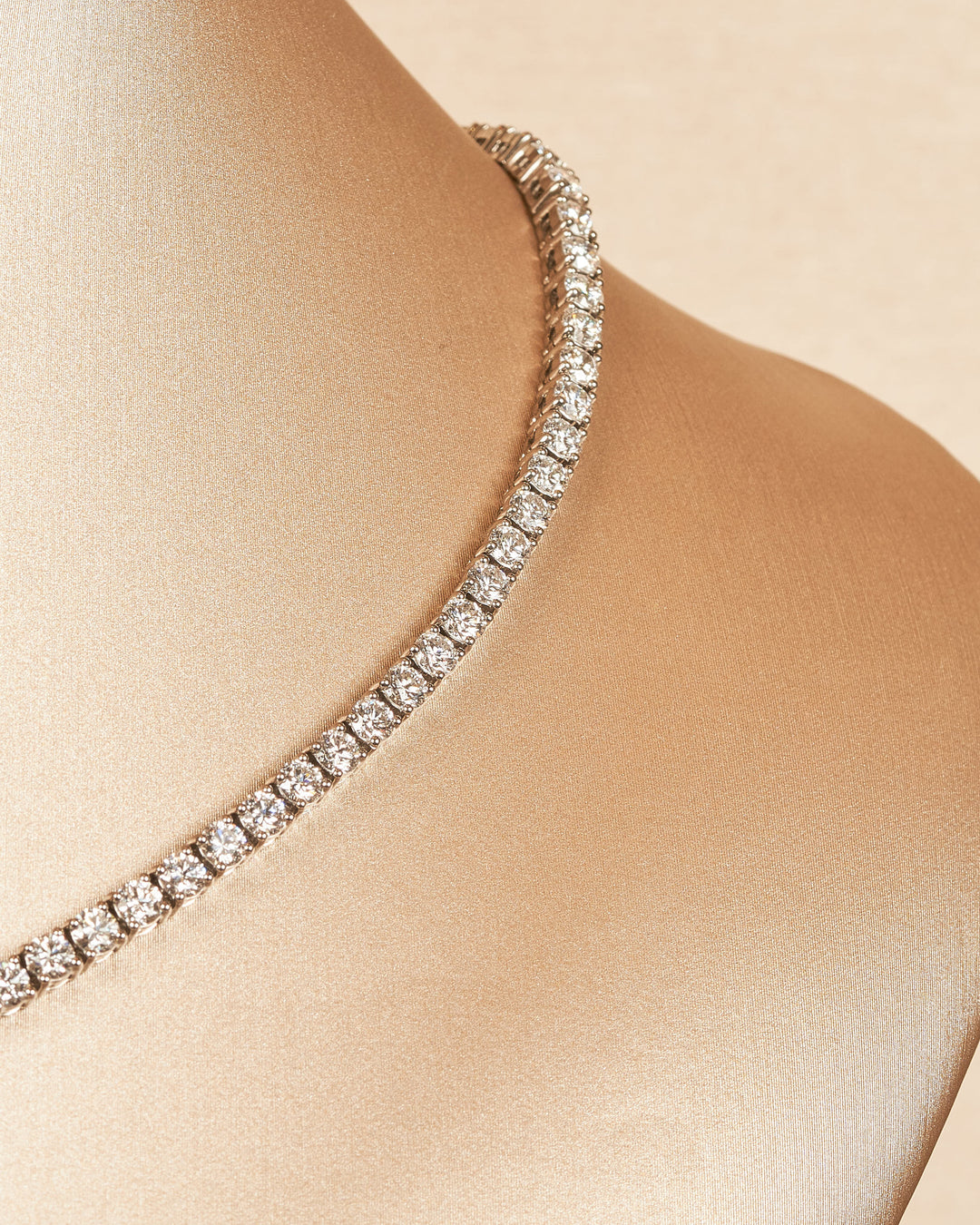 Diamanten Tennis Collier 42 cm - 18K Goud - 14 ct Lab Diamant