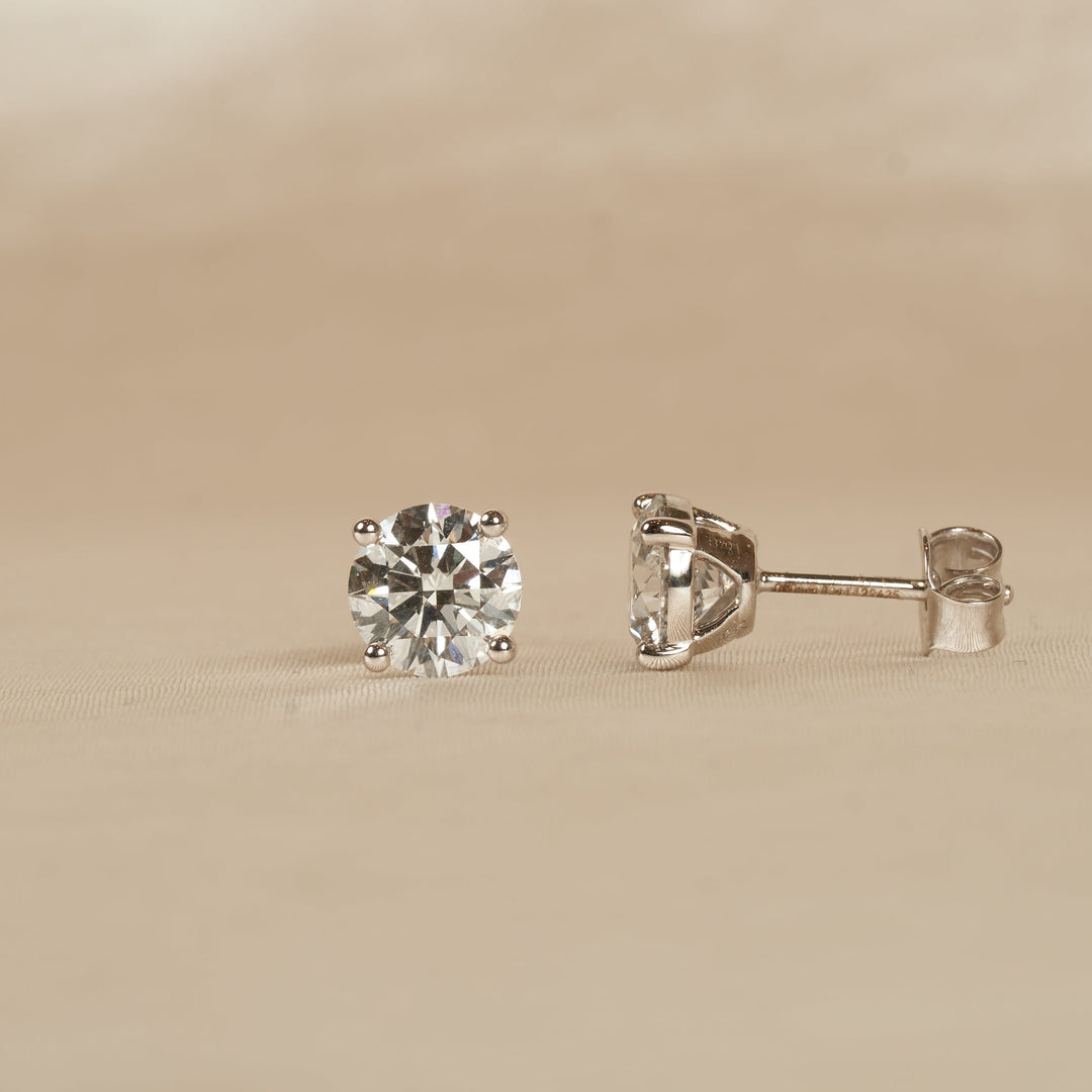 Daisy - Rond Briljant Stud Oorbellen - 18K Goud