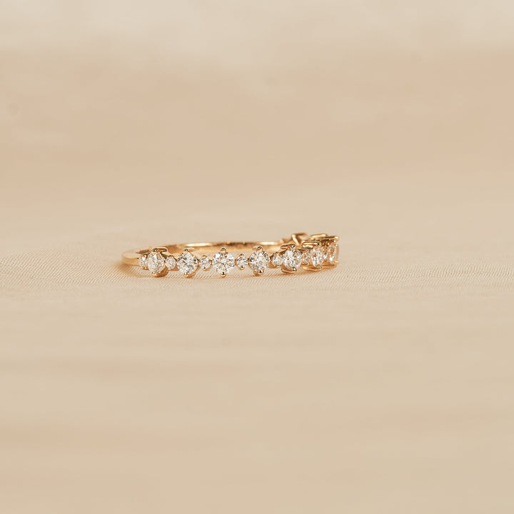 Angelina - In Stock - Multi Round Brilliant Lab Grown Diamond Ring- 18K Yellow Gold - 0,42 ct