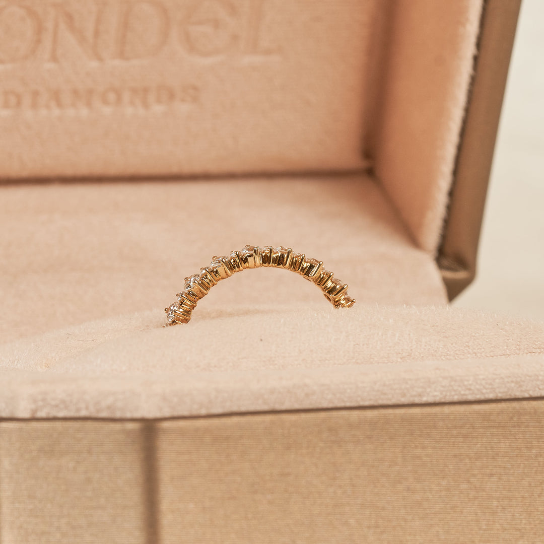 Angelina - In Stock - Multi Round Brilliant Lab Grown Diamond Ring- 18K Yellow Gold - 0,42 ct