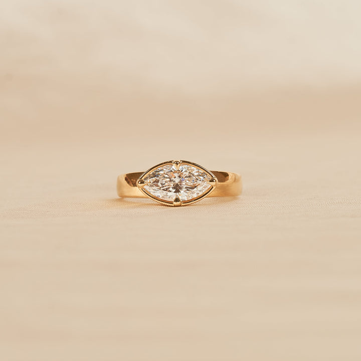 Eloise - Marquise Chunky Pink Ring - 18K Geelgoud - 1,02 ct