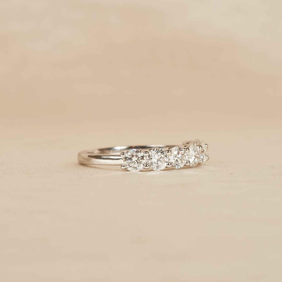 Jane - Diamanten Rijring half gezet - 18K Witgoud - 1.41 ct