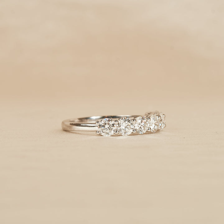 Jane - Diamanten Rijring half gezet - 18K Witgoud - 1.41 ct