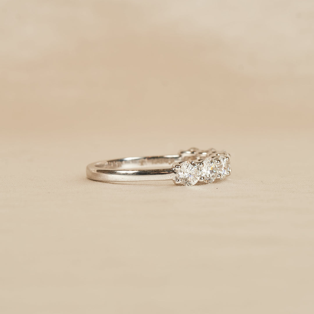 Jane - Diamanten Rijring half gezet - 18K Witgoud - 1.41 ct