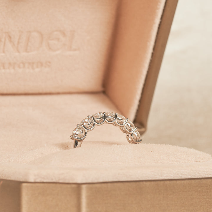 Jane - Diamanten Rijring half gezet - 18K Witgoud - 1.41 ct