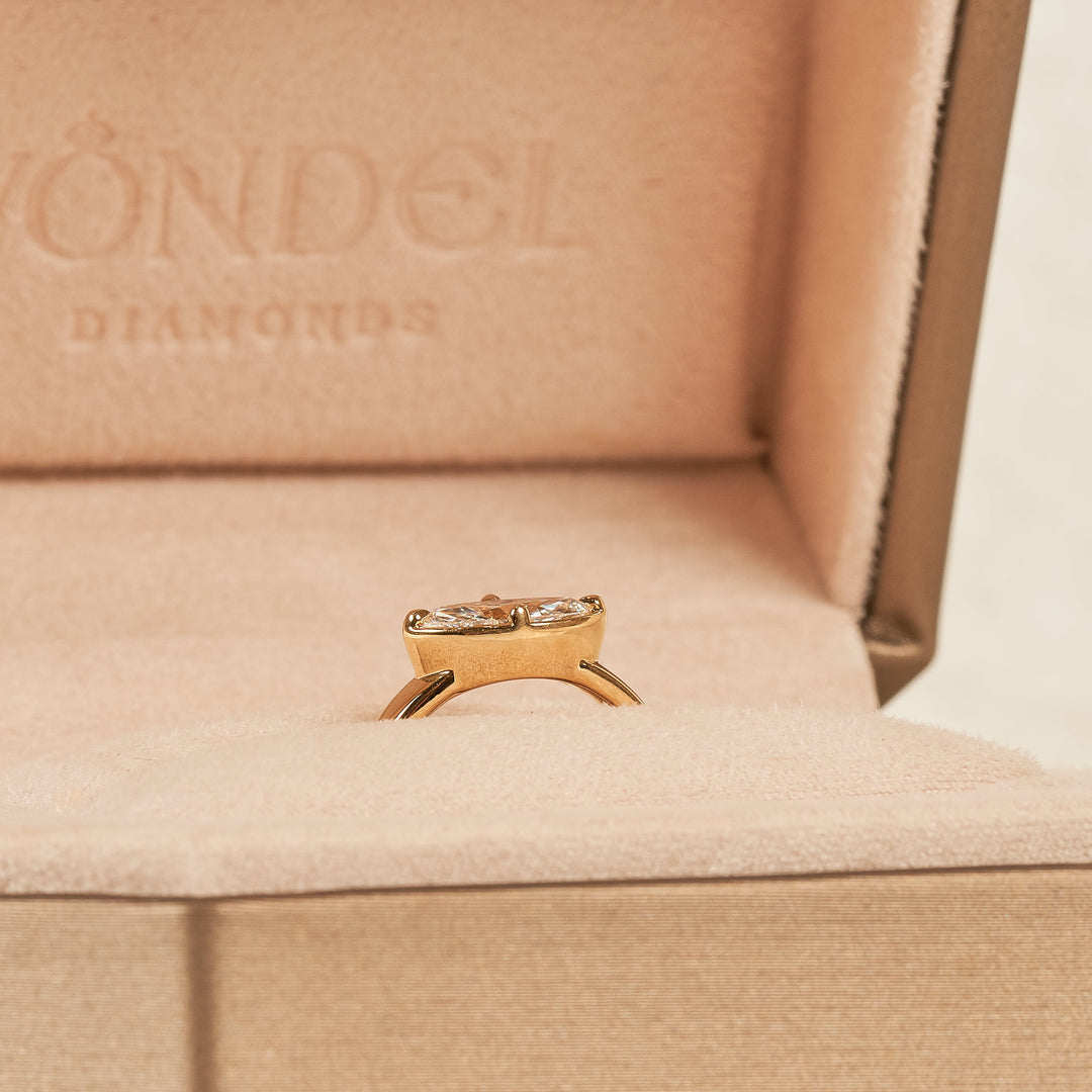 Eloise - Marquise Chunky Pink Ring - 18K Geelgoud - 1,02 ct