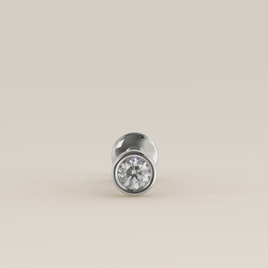 Bezel Round Lab Grown Diamond Piercing
