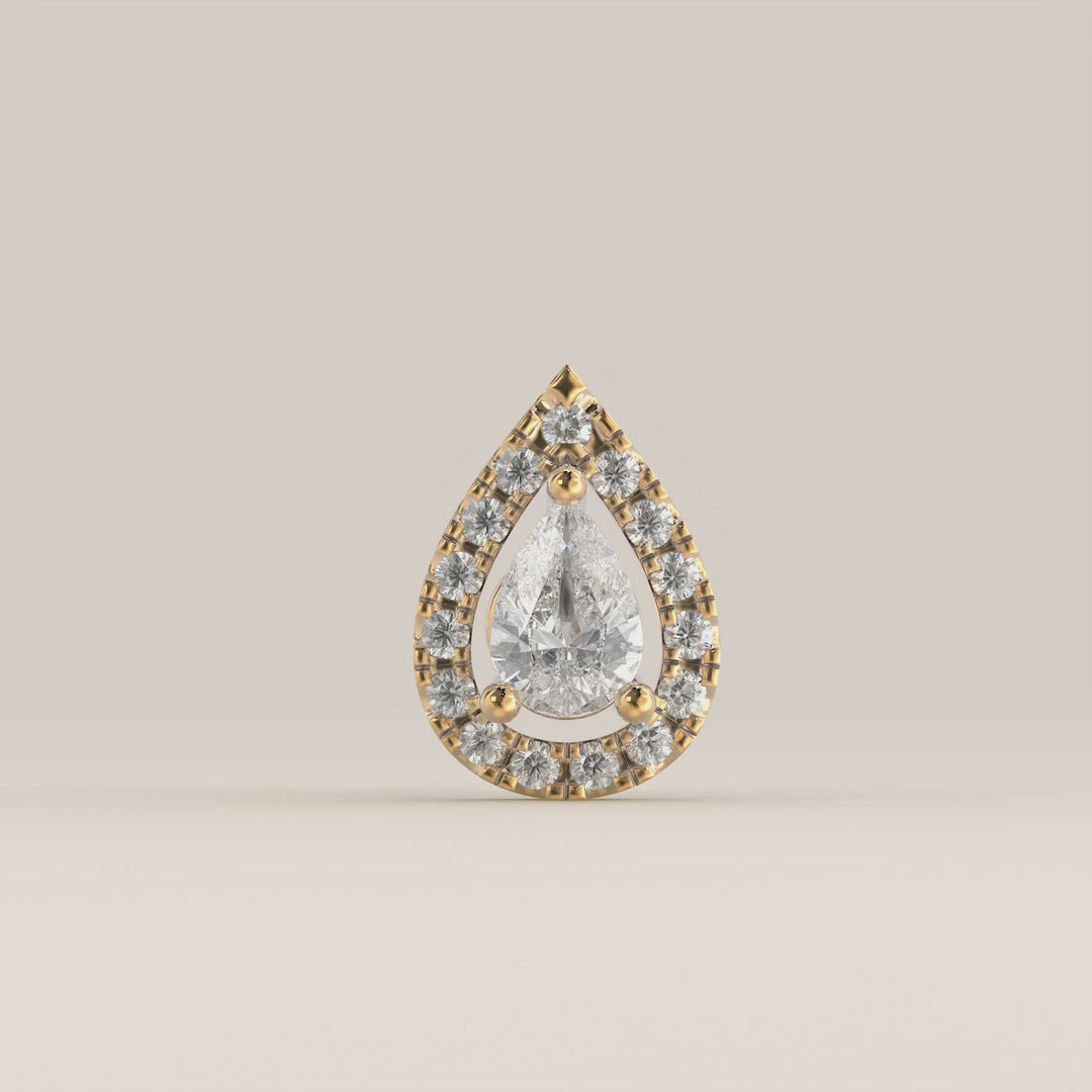 Aura Pear Lab Grown Diamond Halo Piercing