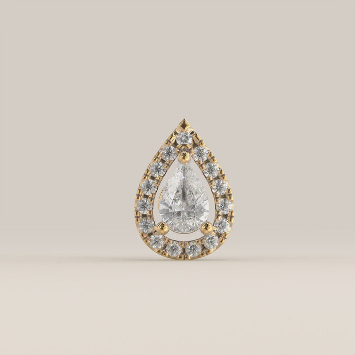 Aura Pear Lab Grown Diamond Halo Piercing