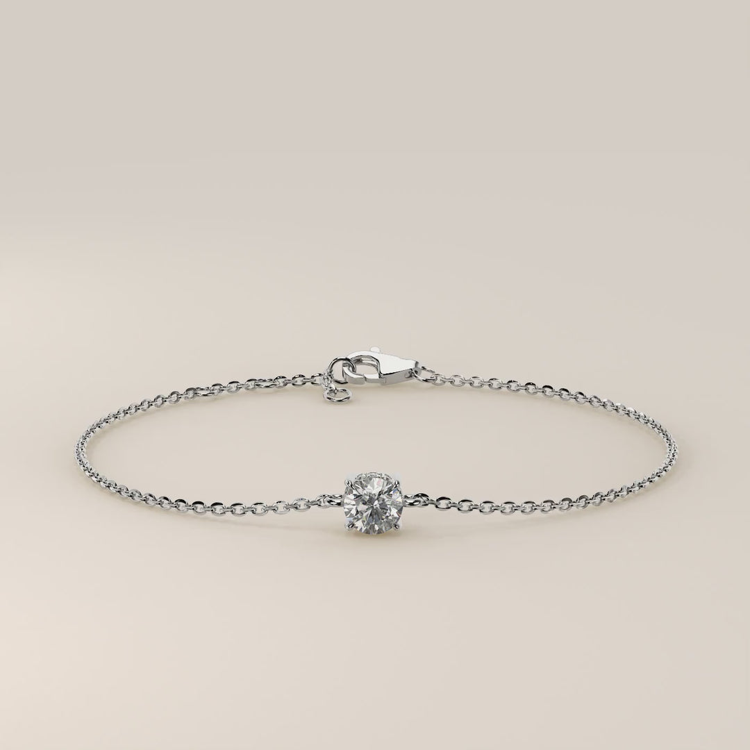 Gina - Round Lab Grown Diamond Chain Bracelet with Hidden Halo