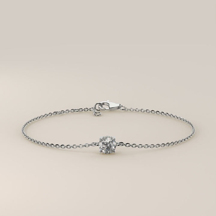 Gina - Round Lab Grown Diamond Chain Bracelet with Hidden Halo