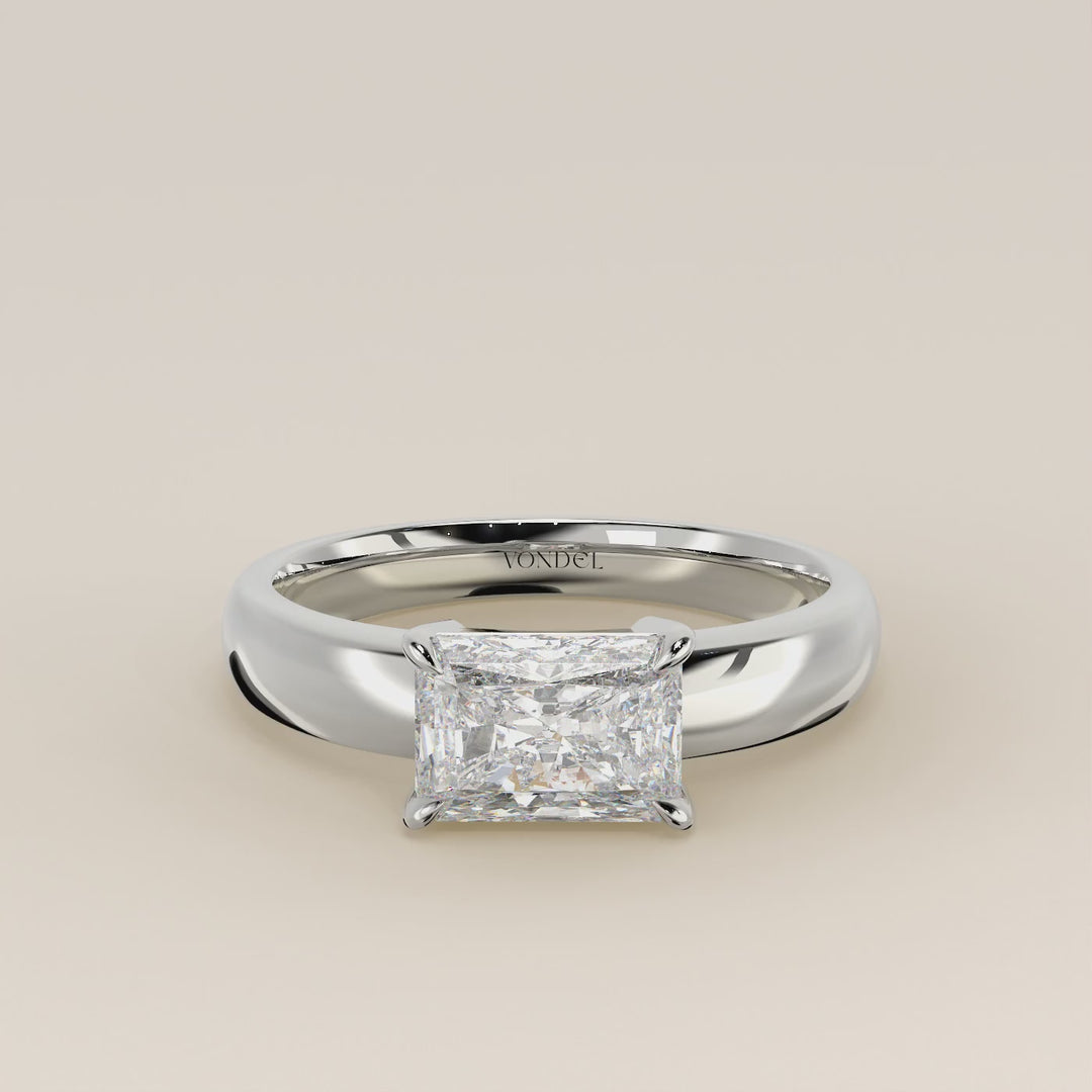 Joan - Radiant East to West Lab Grown Diamond Ring with Wide Band