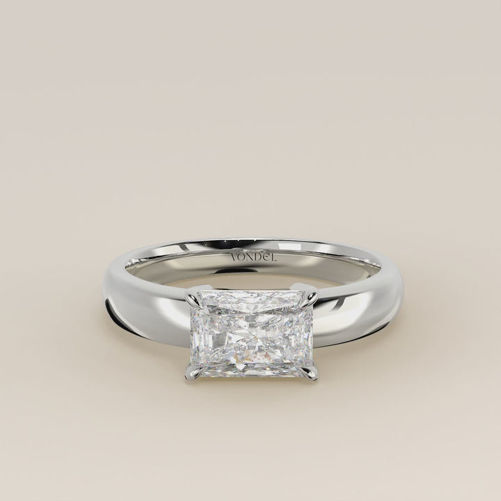 Joan - Radiant East to West Lab Grown Diamond Ring with Wide Band