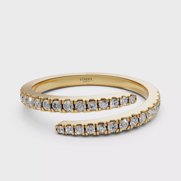 Wrap around Ring met Pave - 18K Goud - 0,28 ct