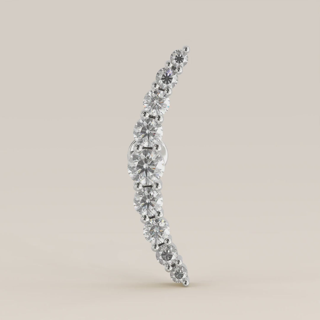 Celestial Curve Big Lab Grown Diamond Piercing