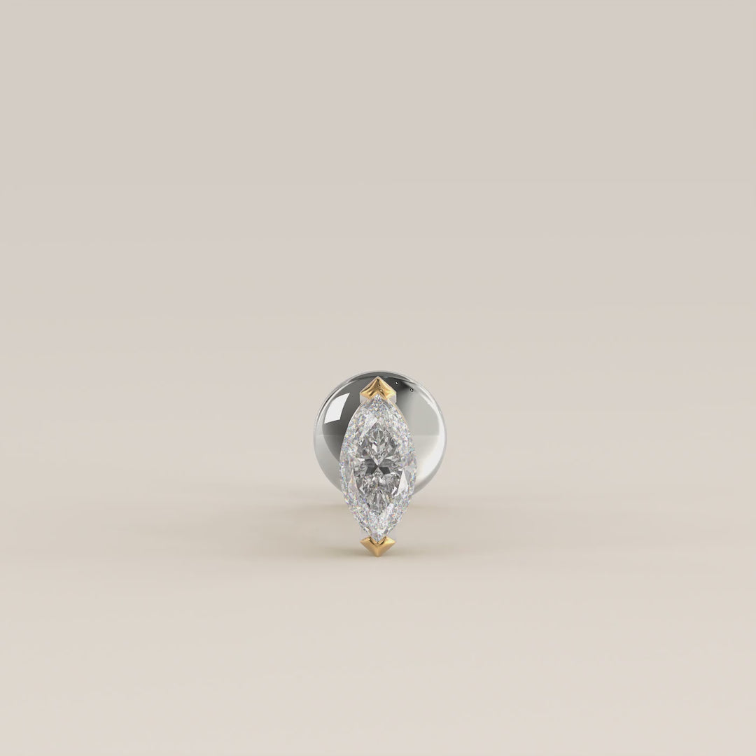 Signature Marquise Envelope Prong Lab Grown Diamond Piercing