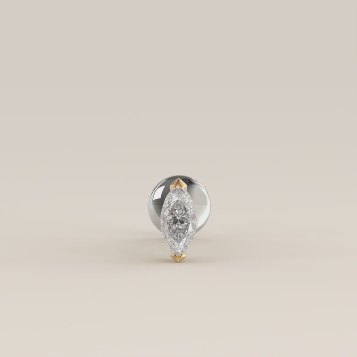 Signature Marquise Envelope Prong Lab Grown Diamond Piercing