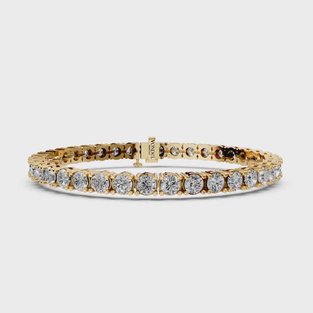 Amélie - Klassieke Diamanten Tennisarmband met Lage Zetting - 4.45CT