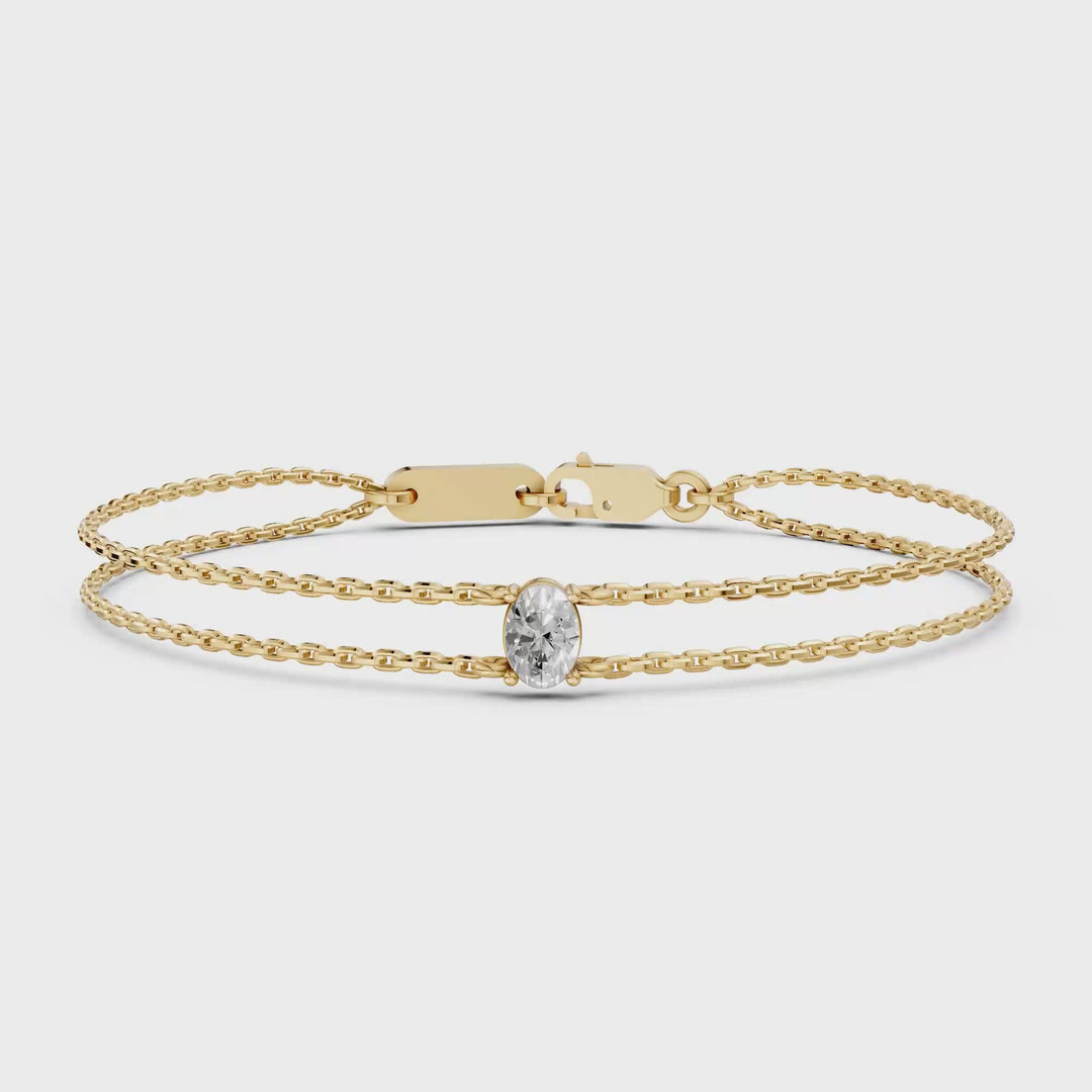 Oval Diamant Armband Fijne Ketting - 0,25 ct