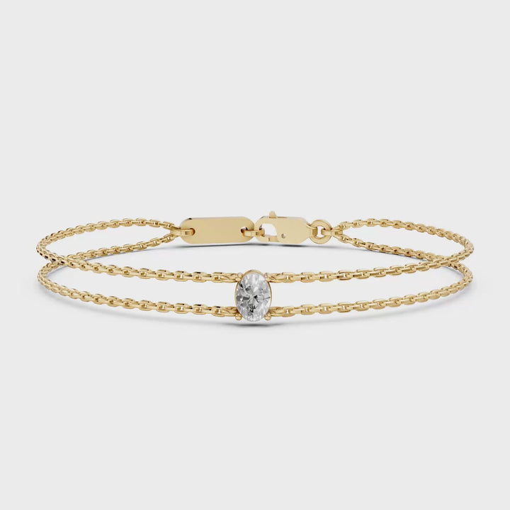 Oval Diamant Armband Fijne Ketting - 0,25 ct