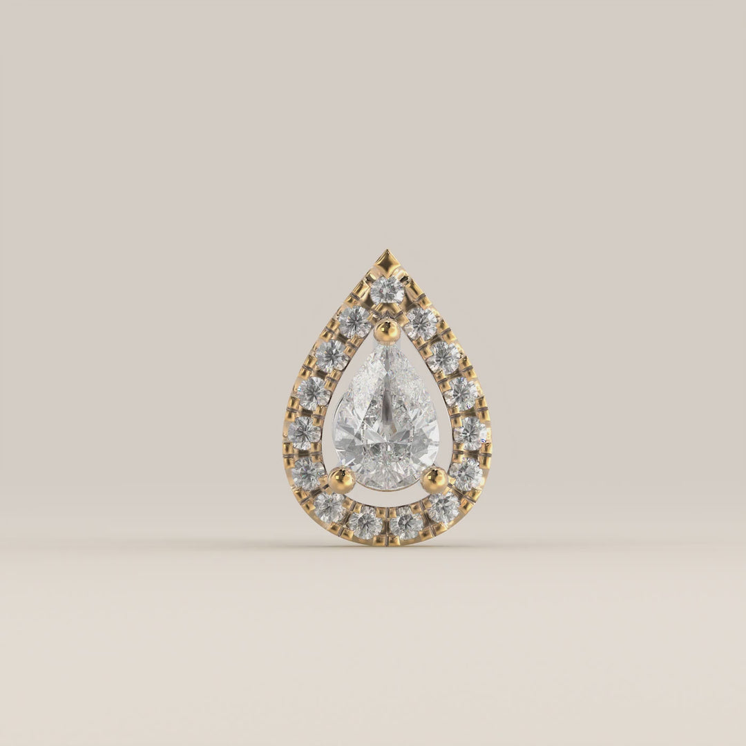 Aura Pear Lab Grown Diamond Halo Piercing