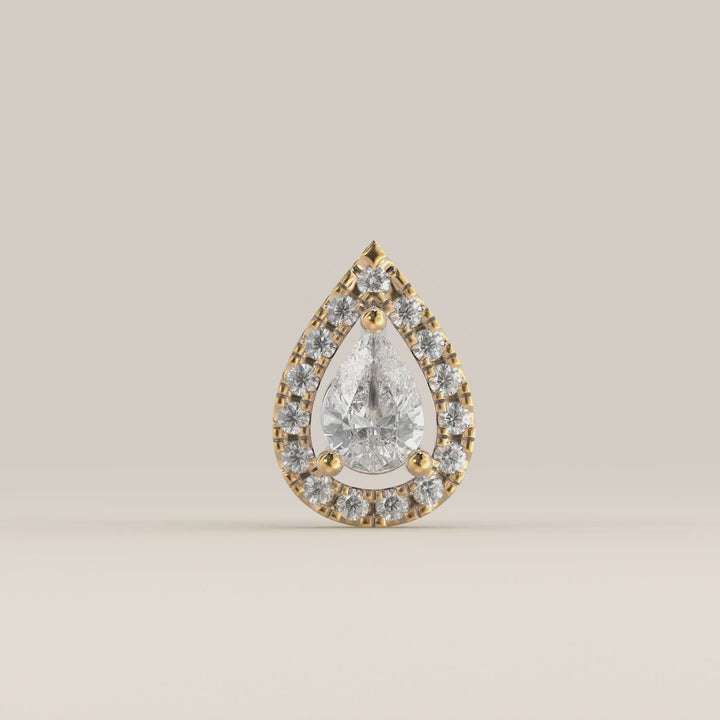 Aura Pear Lab Grown Diamond Halo Piercing