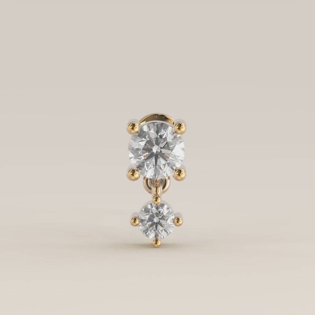 Cascade Round Pendant Medium Lab Grown Diamond Piercing