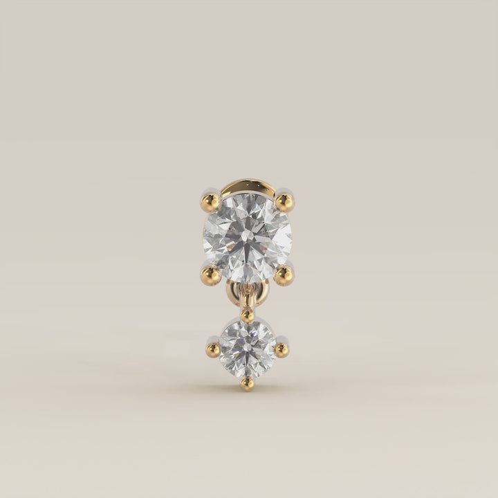 Cascade Round Pendant Medium Lab Grown Diamond Piercing