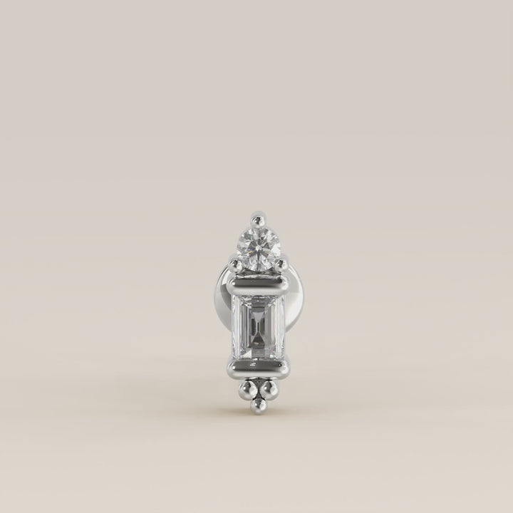 Baguette Round Bezel Ornament Lab Grown Diamond Piercing