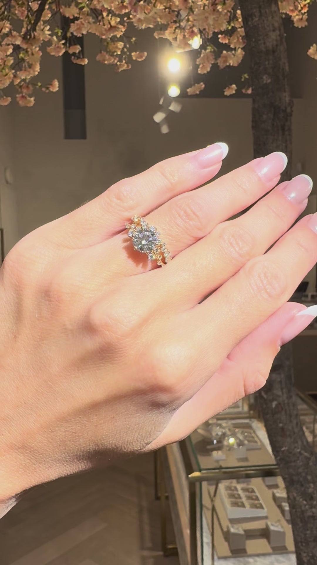 Rond Briljant Ring met Aanschuifring Set Diamant Snowdrift - 18K Geelgoud - 1,72 ct | 2,38 ct
