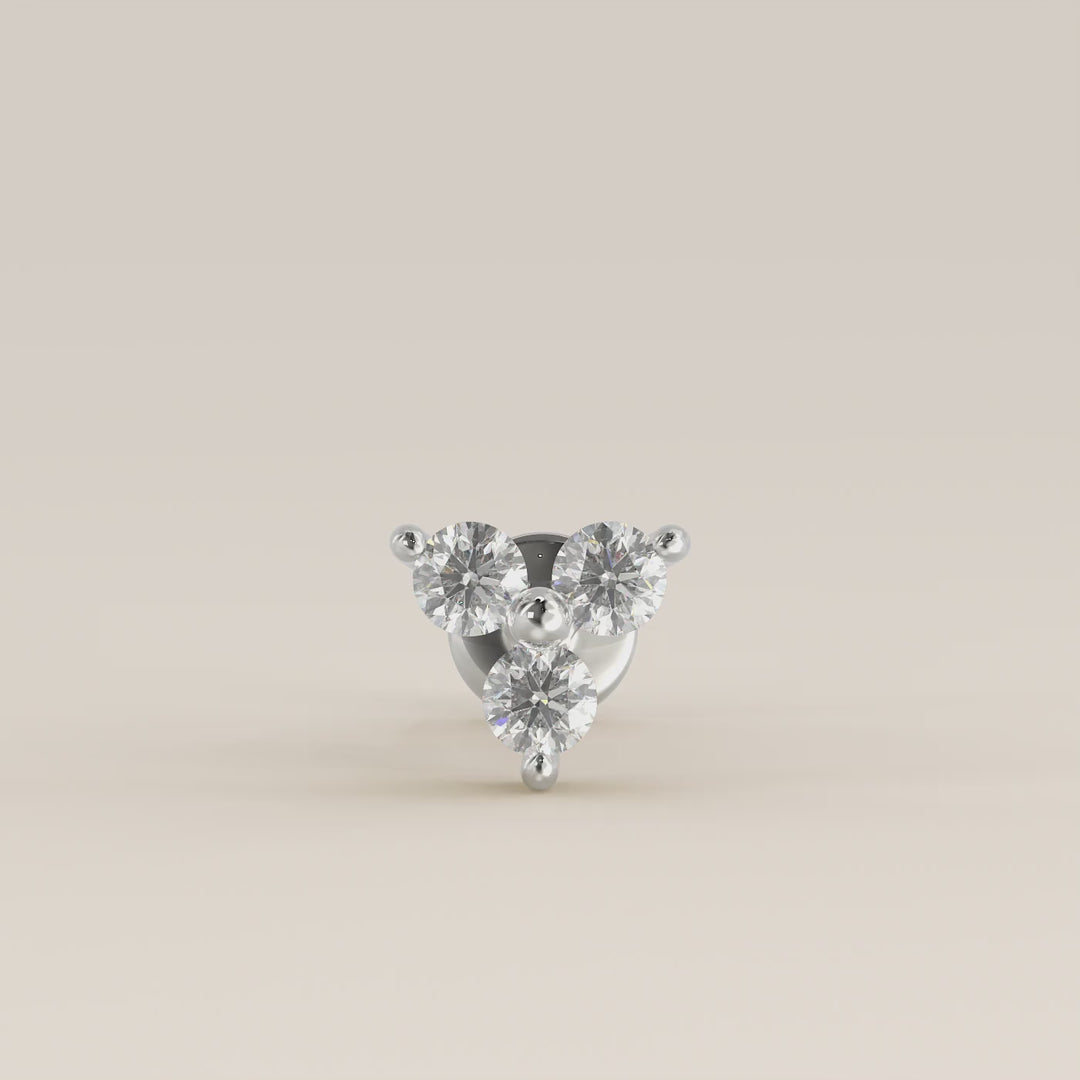 Luminous Trio Lab Grown Diamond Piercing