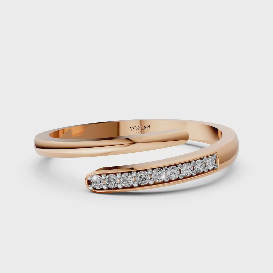 Wrap around Ring met ronde briljanten - 18K Goud - 0,07 ct